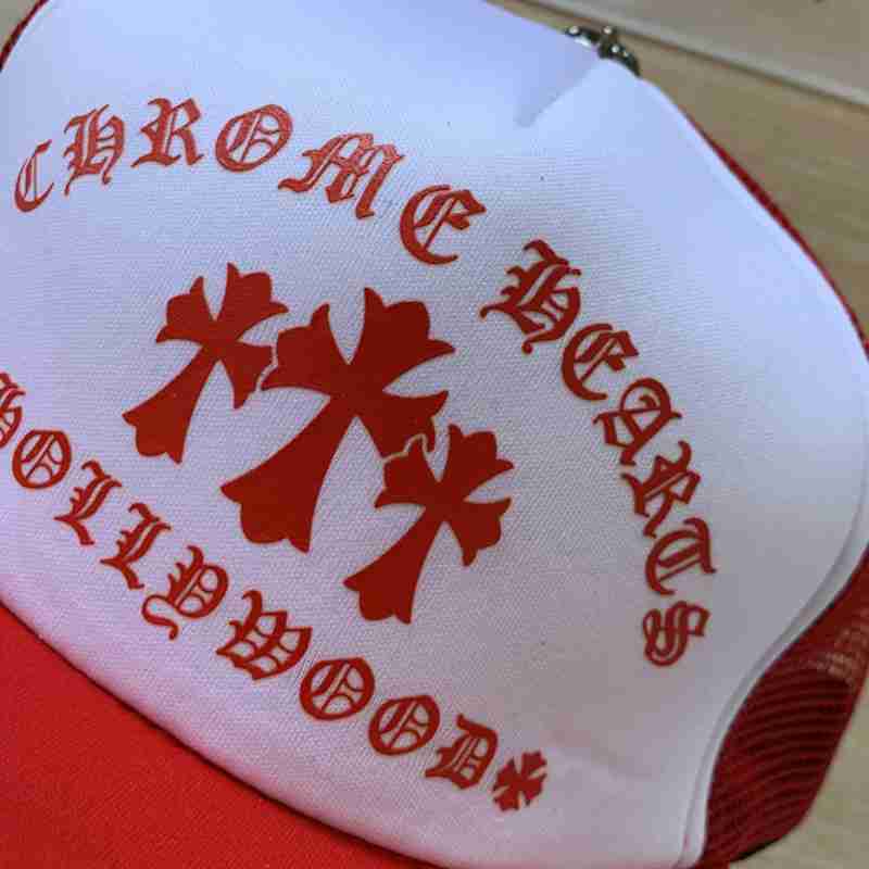 Boné Chrome Hearts King Taco Trucker Vermelho/Branco
