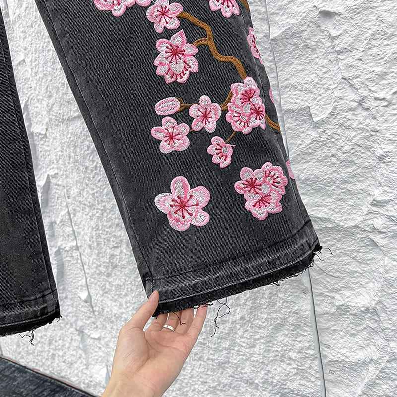 Calça Purple Pink Flowers Jeans