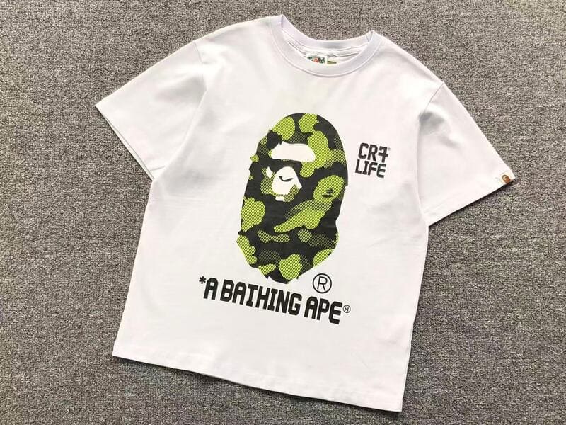 Camiseta BAPE x CR7Life Big Ape Head Camo Branca