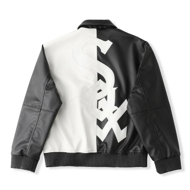Jaqueta Supreme x Chicago White Sox Couro Varsity Black
