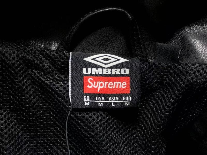 Jaqueta Supreme x Umbro Leather Track Black