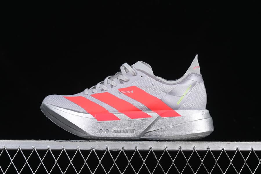 Adidas Adizero Adios Pro 4 Grey Two Lucid Red