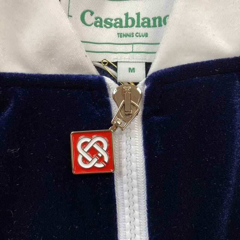 Conjunto Casablanca Veludo Logo Azul