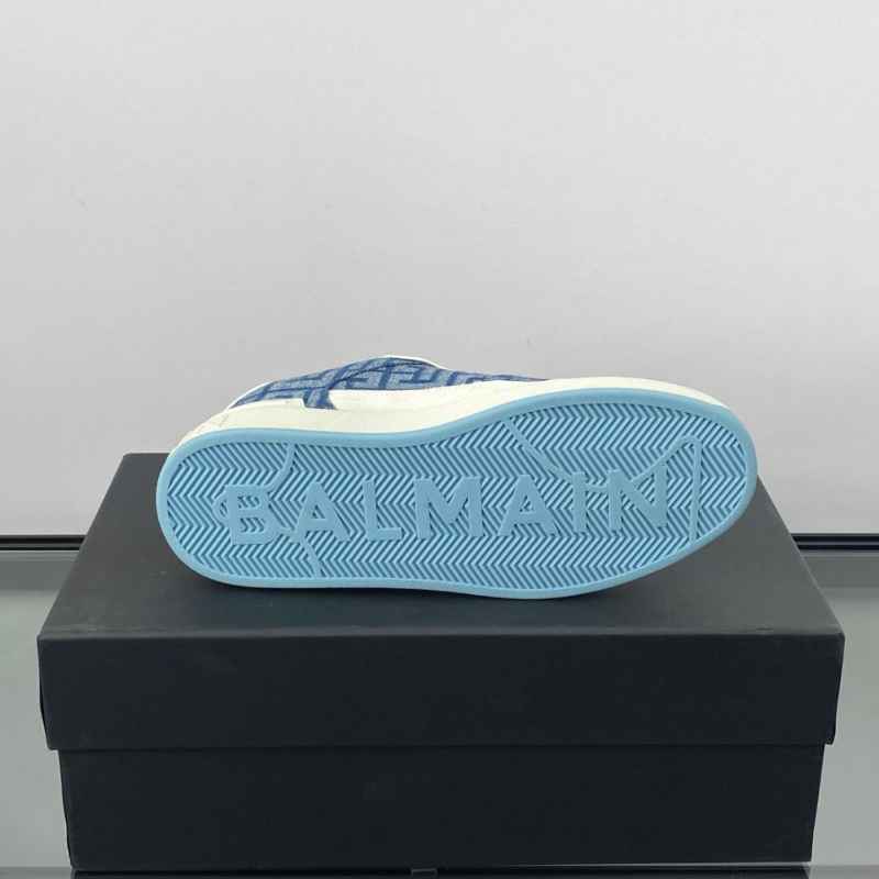 Tênis Balmain B-Court Flip Monogrammed Denim