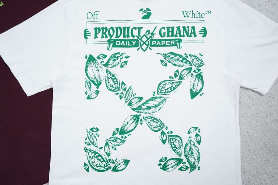 Pronta Entrega - Camiseta Off-White x Daily Paper x Surf Ghana White