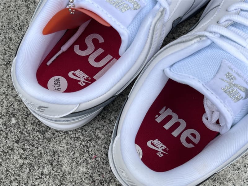 Supreme x Nike SB Dunk Low 94 White Metallic Silver