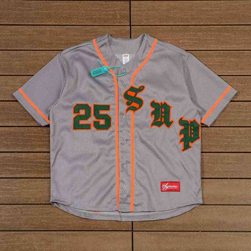 Camiseta Supreme Old English Baseball Jersey Grey