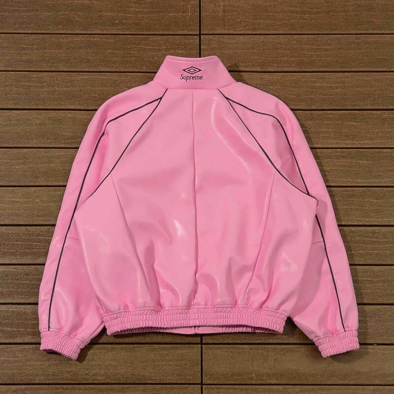 Jaqueta Supreme x Umbro Leather Track Pink