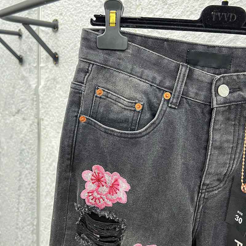 Calça Purple Pink Flowers Jeans