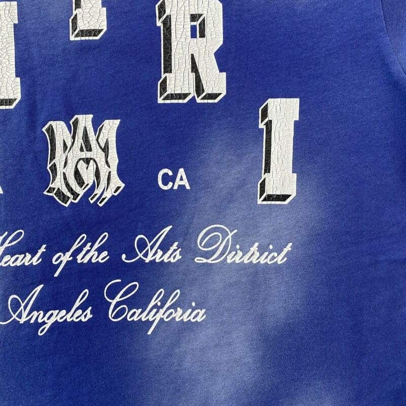 Camiseta Amiri Vintage Collegiate Blue