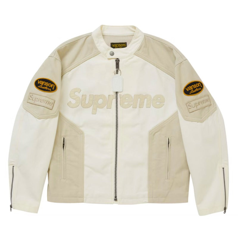 Jaqueta Supreme x Vanson Leathers Cordura White Cream