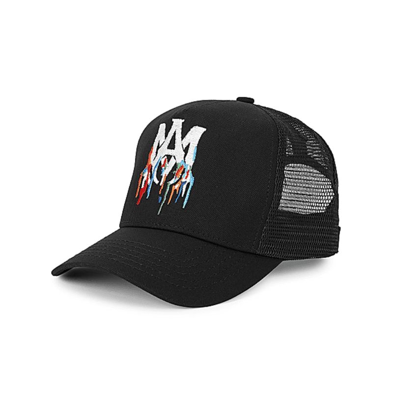 Boné Amiri Trucker AM Paint Drip Logo Preto