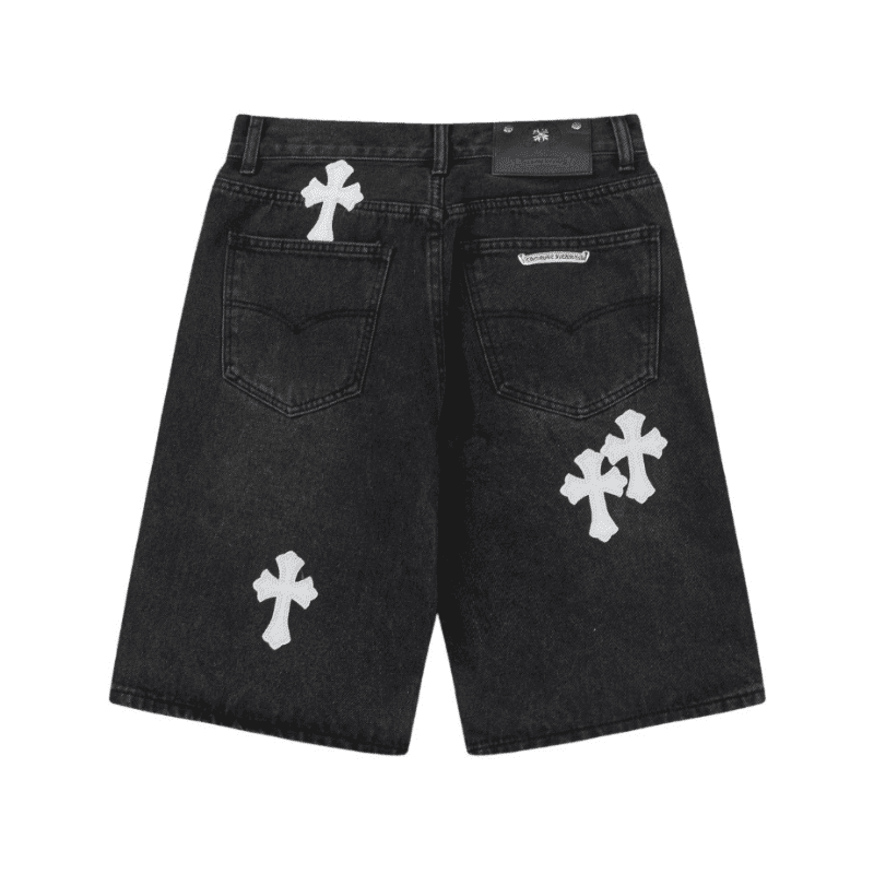 Bermuda Chrome Hearts Cross White Jeans