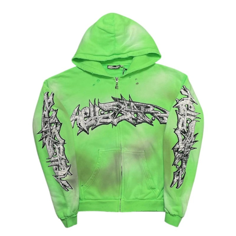 Moletom Hellstar Graffiti Zip-Up Green