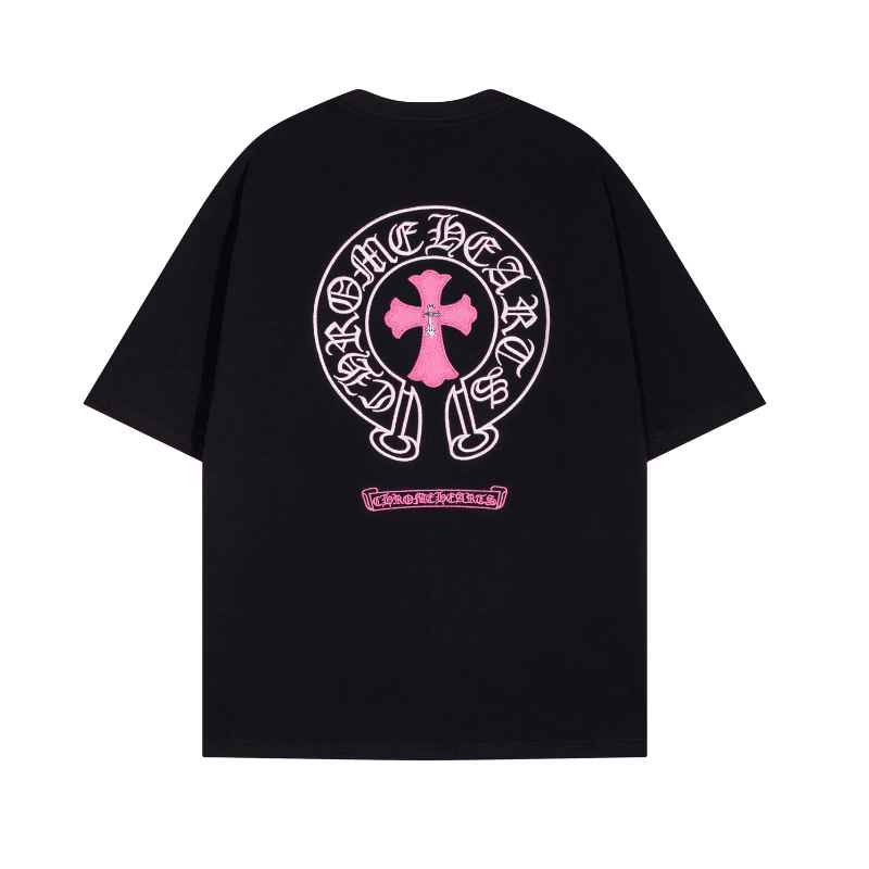 Camiseta Chrome Hearts Pink Cross Preta