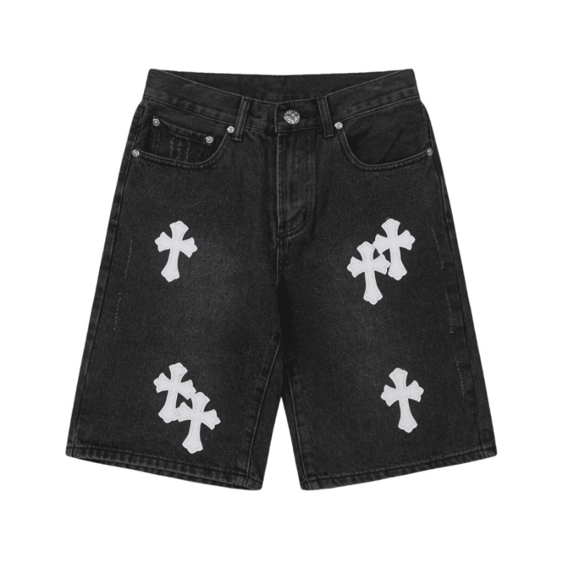 Bermuda Chrome Hearts Cross White Jeans