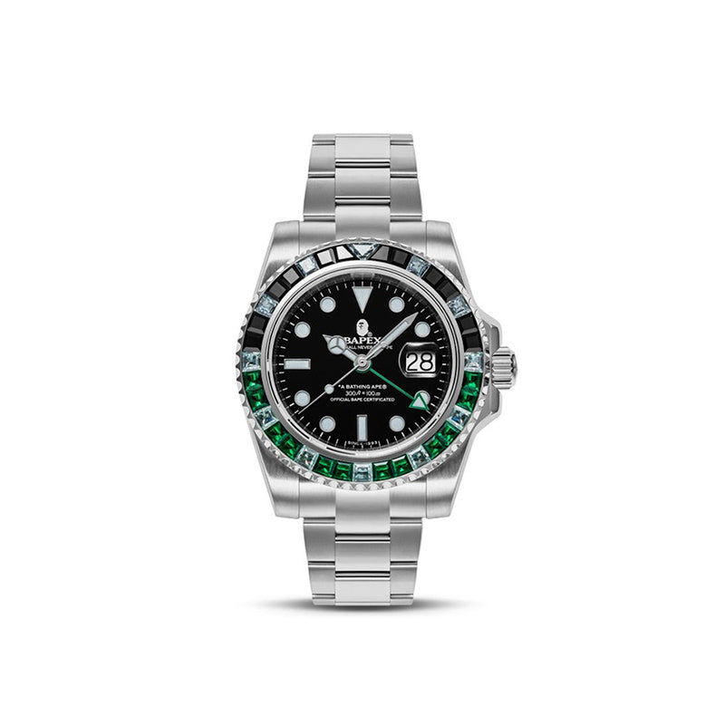Relógio A Bathing Ape Bapex Type 2 Crystal Stone Verde/Preto