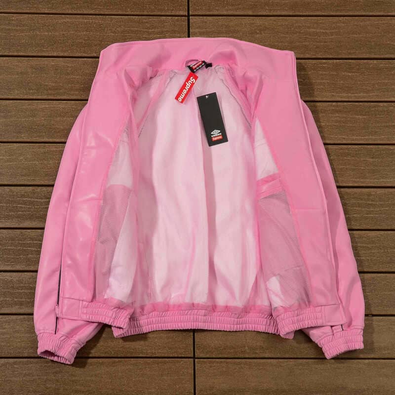 Jaqueta Supreme x Umbro Leather Track Pink