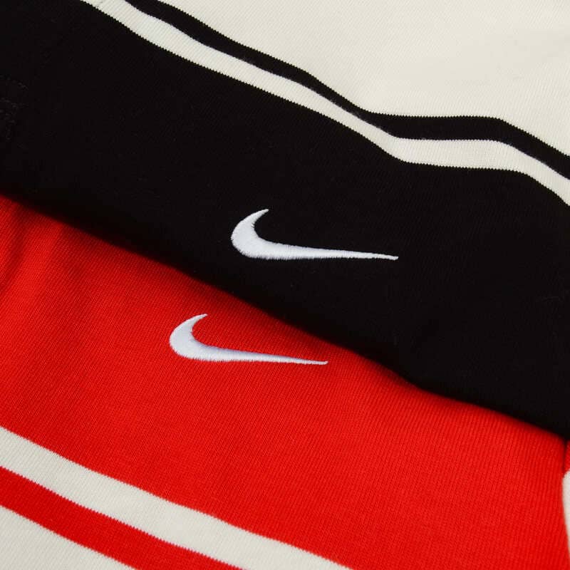 Camisa Supreme x Nike Stripe Rugby Vermelha/Branca