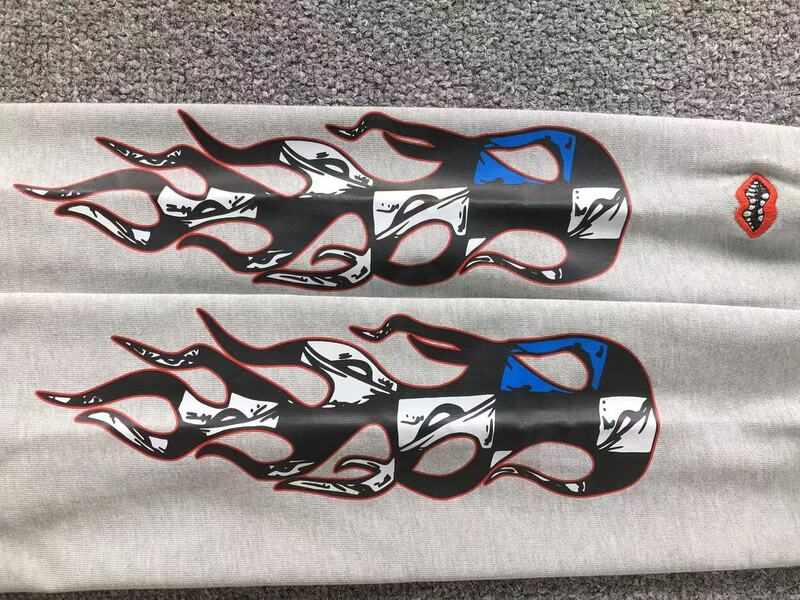 Moletom Chrome Hearts x Matty Boy Flames Cinza