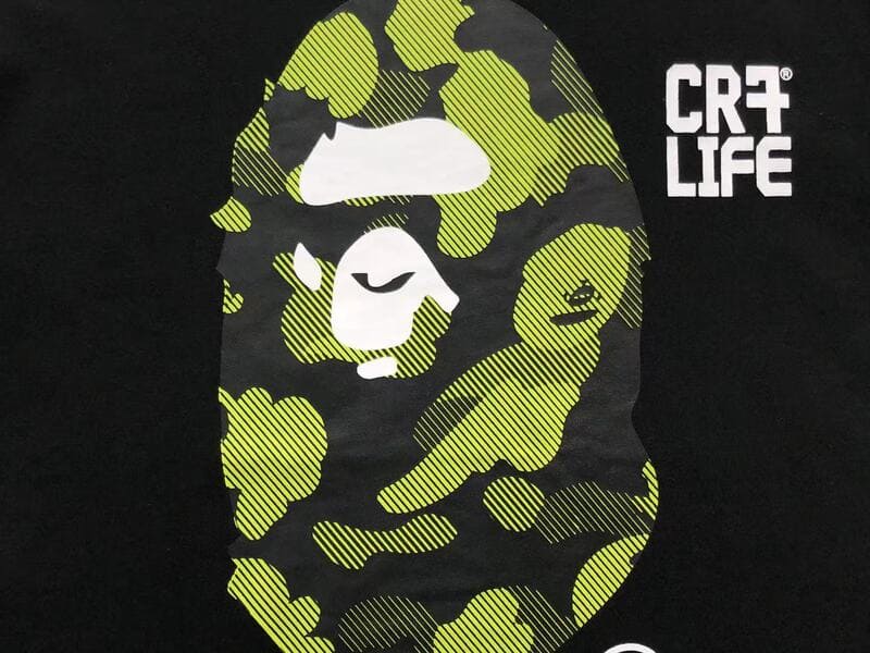 Camiseta BAPE x CR7Life Big Ape Head Preta