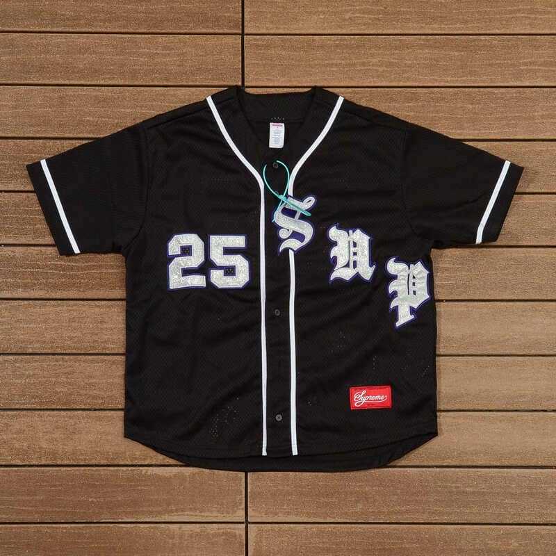 Camiseta Supreme Old English Baseball Jersey Black